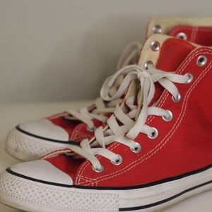 Red High Top Converse All Star Chucks Mens